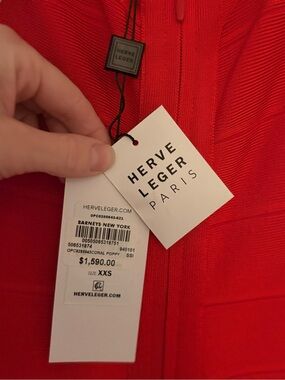NWT Herve Leger Red Bandage Knit Dress